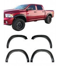 Fender Flares for 2009-17 Dodge Ram 1500 (Fleetside Models Only) Not for R/T Models - Pocket Riveted Style in Paintable Smooth Matte Black
