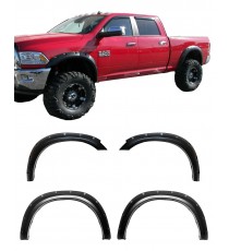 Fender Flares for 2010-18 Dodge Ram 2500/3500 (Fleetside Models Only) - Pocket Riveted Style in Paintable Smooth Matte Black