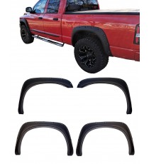 Fender Flares for 2003-08 Dodge Ram 1500/2500/3500 (Fleetside Models ONLY) - Pocket Riveted Style in Paintable Fine Textured Matte Black