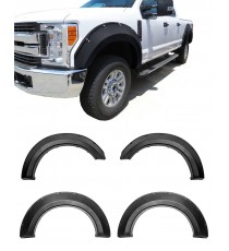 Fender Flares for 2017-19 Ford F250/F350 (Single Rear Wheel ONLY) - Pocket Riveted Style in Paintable Smooth Matte Black