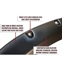 Fender Flares for 2007-13 Chevy Silverado 1500 (Regular & Long Bed ONLY) - Pocket Riveted Style in Paintable Smooth Matte Black