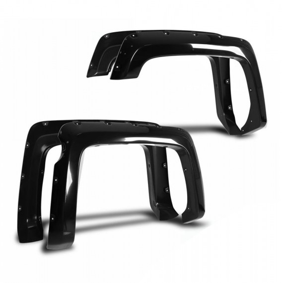 Fender Flares for 2014-17 Chevy Silverado 1500 (5.5' Short Bed Only) Pocket Riveted Bolt On - Smooth Black Finish