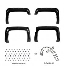Fender Flares for 2014-17 Chevy Silverado 1500 (5.5' Short Bed Only) Pocket Riveted Bolt On - Smooth Black Finish