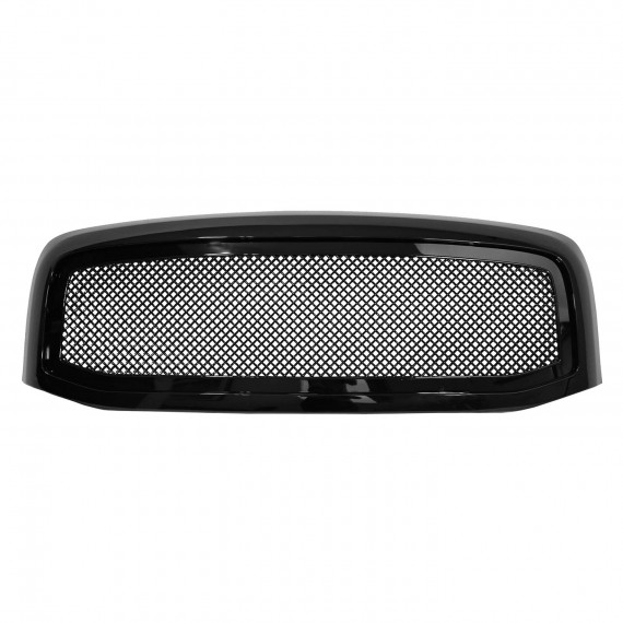 Front Grille for 2006-08 Dodge Ram 1500/2500/3500 - Gloss Black with Mesh