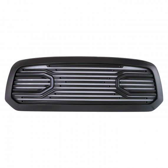 Front Grille for 2013-18 Dodge Ram 1500 (Incl. 2019 Classic Models) - Gloss Black RAM Style