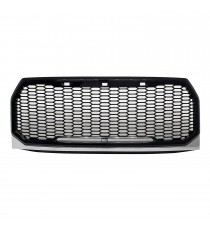 Front Grille for 2015-17 Ford F150 - Gloss Black with Chrome Trim Raptor Style with Mesh Front Grille for 2015-17 Ford F150 - Gloss Black with Chrome Trim Raptor Style with Mesh