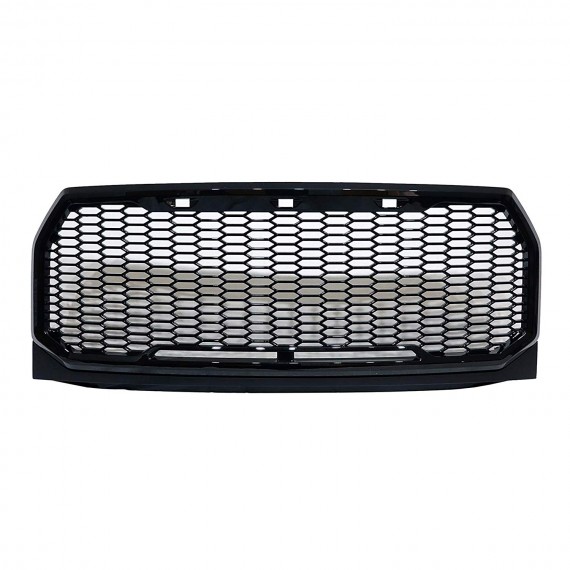 Front Grille for 2015-17 Ford F150 - Gloss Black Raptor Style with Mesh Front Grille for 2015-17 Ford F150 - Gloss Black Raptor Style with Mesh