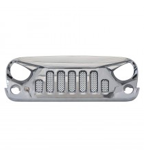 Angry Bird Style Front Grille for 2007-17 Jeep Wrangler JK - Chrome  with Mesh