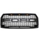 Front Grille for 2015-17 Ford F150 - Matte Black Raptor Mesh Style with Three LED Lights Front Grille for 2015-17 Ford F150 - Matte Black Raptor Mesh Style with Three LED Lights