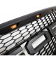 Front Grille for 2015-17 Ford F150 - Matte Black Raptor Mesh Style with Three LED Lights Front Grille for 2015-17 Ford F150 - Matte Black Raptor Mesh Style with Three LED Lights