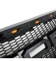 Front Grille for 2009-14 Ford F150 - Gloss Black Raptor Mesh Style with Three LED Lights Front Grille for 2009-14 Ford F150 - Gloss Black Raptor Mesh Style with Three LED Lights