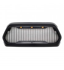 Front Grille for 2016-19 Toyota Tacoma - Matte Black Honeycomb Mesh Style with Three LED Lights