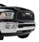 Front Grille for 2013-18 Dodge Ram 2500/3500 - Black Stainless Steel Wire Mesh with Rivets and LED Lights