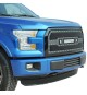 Front Grille for 2015-17 Ford F150 - Black Stainless Steel Wire Mesh with Rivets and LED Lights