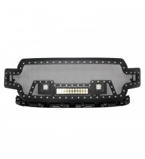 Front Grille for 2018-20 Ford F150 - Black Stainless Steel Wire Mesh with LED Lights