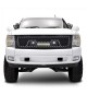 Front Grille for 2007-13 Chevy Silverado 1500 (Excl. 2007 Classic Models) - Black Stainless Steel Wire Mesh with Rivets and LED Lights