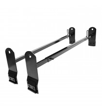Universal Roof Ladder Rack for Vans with Rain Gutters - Adjustable Dual Cross Bar with Two Ladder Stoppers