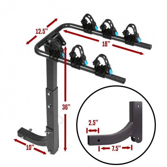 Swing Away Hitch Mount Bike Rack for 3 Bikes - Fits 2" Receivers ONLY