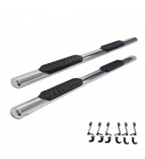  4" Oval Straight Running Boards for 2009-18 Dodge Ram 1500 Quad Cab - (Chrome)