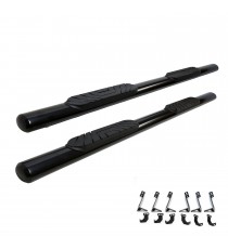 4" Oval Straight Running Boards for 2009-18 Dodge Ram 1500 Quad Cab -  (Black)