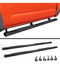 4" Oval Straight Running Boards for 2007-19 Toyota Tundra Crew Max -  (Black)