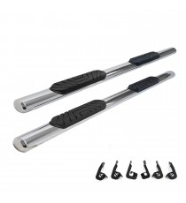 4" Oval Straight Running Boards for 2005-20 Toyota Tacoma Double/Crew Cab - (Chrome)