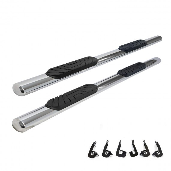 4" Oval Straight Running Boards for 2005-20 Toyota Tacoma Double/Crew Cab - (Chrome) 4" Oval Straight Running Boards for 2005-20 Toyota Tacoma Double/Crew Cab - (Chrome)