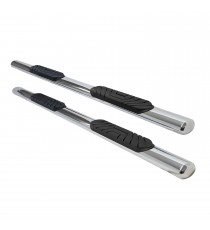 4" Oval Straight Running Boards for 2005-20 Toyota Tacoma Double/Crew Cab - (Chrome)