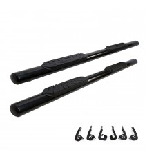 4" Oval Straight Running Boards for 2005-20 Toyota Tacoma Double/Crew Cab -  (Black)