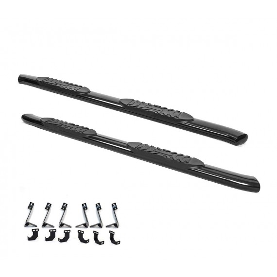 5'' Oval Curved Running Boards for 2009-18 Dodge Ram 1500 Quad Cab (Incl. 2019 Classic Models) - (Black)