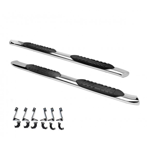 5'' Oval Curved Running Boards for 2010-18 Dodge RAM 2500/3500 Mega Cab - (Chrome)