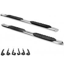 5'' Oval Curved Running Boards for 2001-13 Chevy Silverado/GMC Sierra 1500/1500HD/2500HD/3500 Crew Cab - (Chrome)