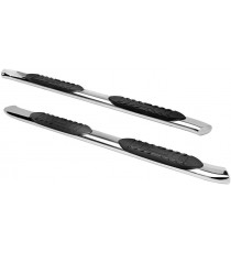 5'' Oval Curved Running Boards for 2001-13 Chevy Silverado/GMC Sierra 1500/1500HD/2500HD/3500 Crew Cab - (Chrome)