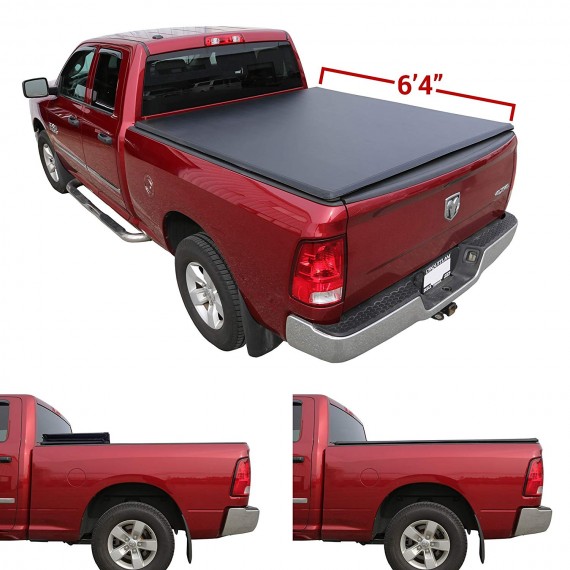  Soft Tri-Fold Tonneau Cover for 2007-13 Toyota Tundra 6.5' Bed
