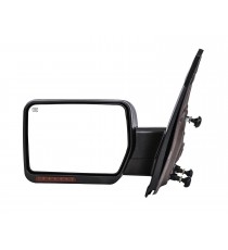 OE Style Replacement Side Mirror for 2007-14 Ford F150 - Black (Left Side Only)