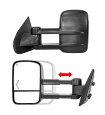 Telescopic Towing Mirrors for 2014-18 Chevy Silverado/GMC Sierra 1500 & 2015-19 Silverado/GMC Sierra 2500/3500 - Black