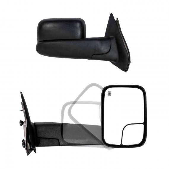 Towing Mirrors for 2002-08 Dodge RAM 1500 & 2003-09 Dodge RAM 2500/3500 - Black