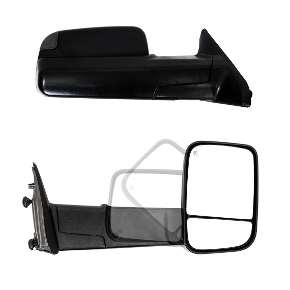 Towing Mirrors for 2010-18 Dodge Ram 1500/2500/3500 - Black