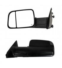 Towing Mirrors for 2010-18 Dodge Ram 1500/2500/3500 - Black