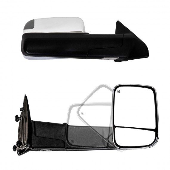 Towing Mirrors for 2010-18 Dodge Ram 1500/2500/3500 - Chrome