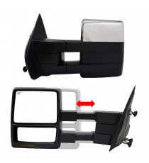 Telescopic Towing Mirrors for 2007-14 Ford F150 - Chrome