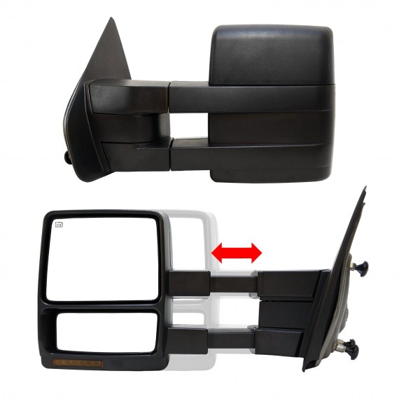 Telescopic Towing Mirrors for 2007-14 Ford F150 - Black