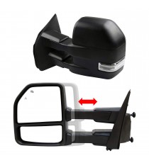Telescopic Towing Mirrors for 2017-19 Ford F250/F350 - Black